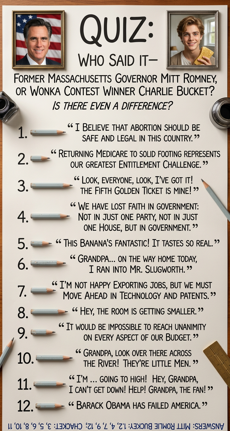 Charlie actually delivered the Medicare line almost verbatim in the 1971 movie's Fizzy Lifting Drink scene, but it was ultimately cut from the final release.
