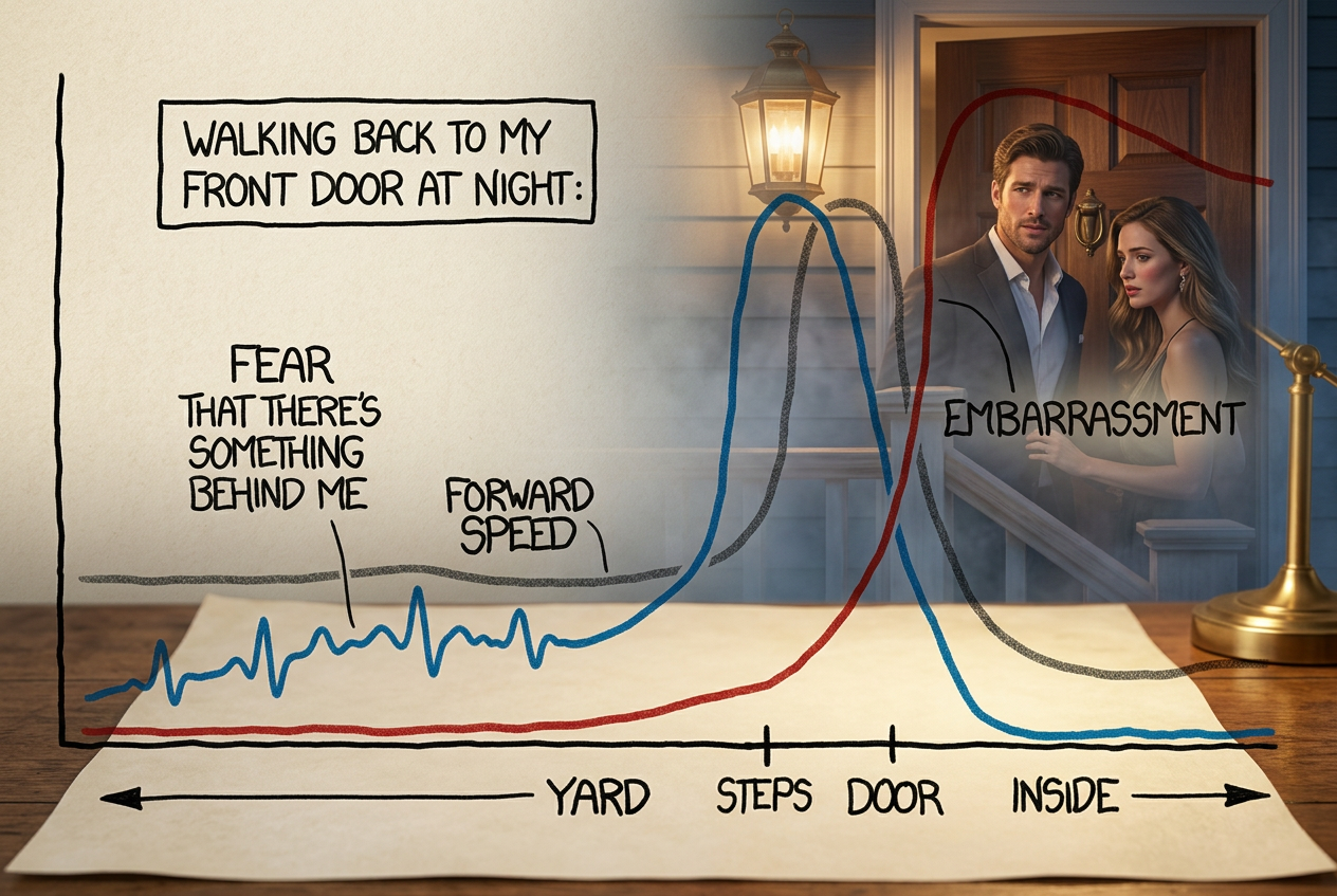 FYI: I'll be releasing a wolf into a randomly-chosen front yard sometime in the next 30 years. Now your fear is reasonable, and you don't need to feel embarrassed anymore. Problem solved!