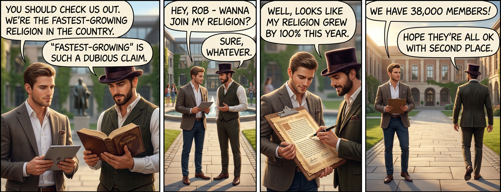 I lead a small but extraordinarily persuasive religion whose only members are door-to-door proselytizers from other faiths.