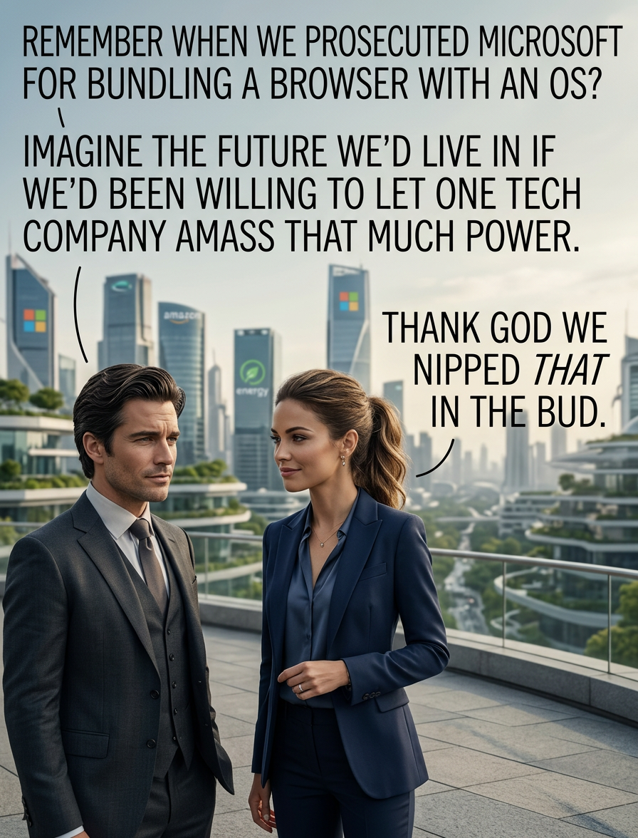 Facebook, Apple, and Google all got away with their monopolist power grabs because they don't have any 'S's in their names for critics to snarkily replace with '$'s.