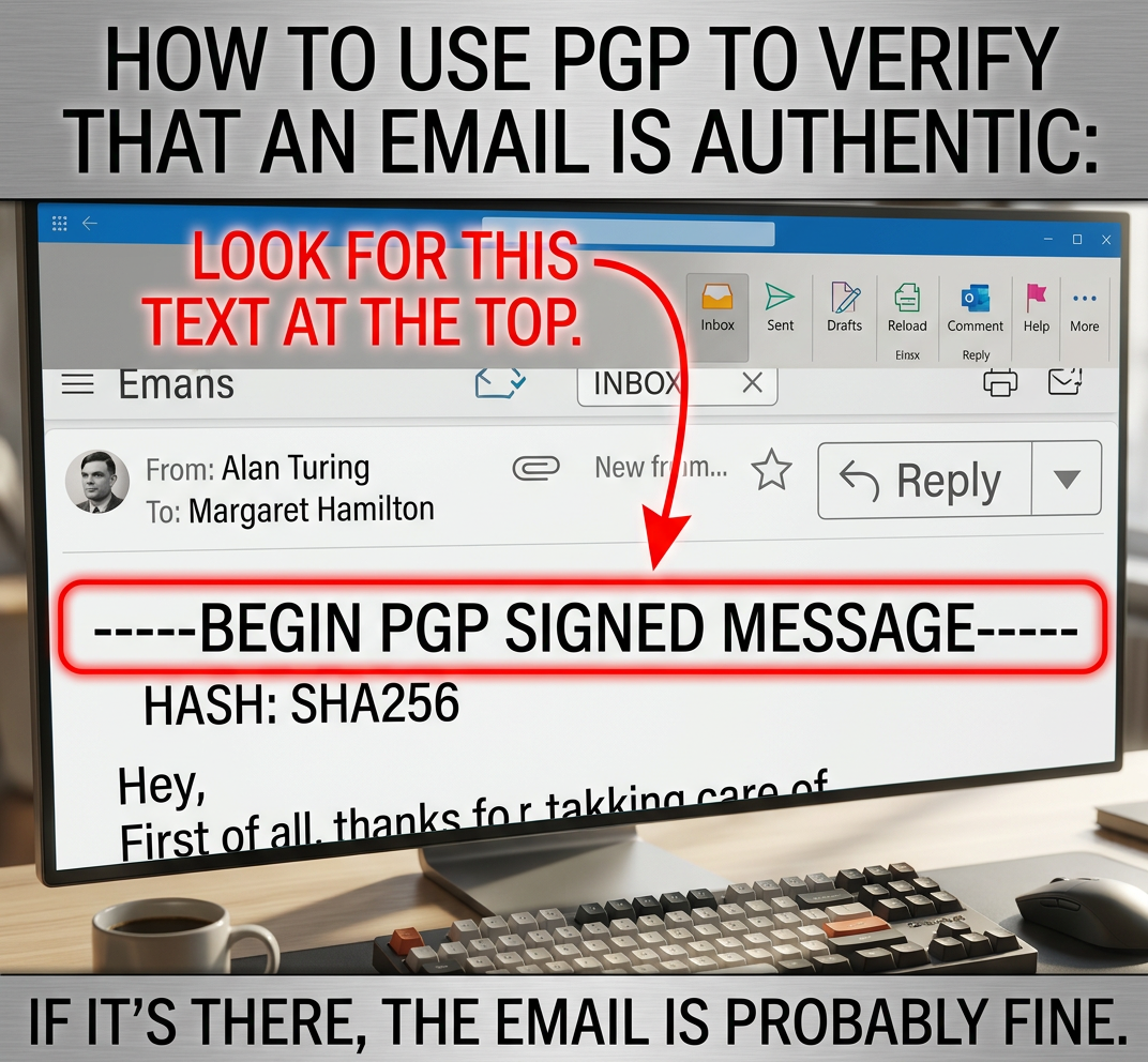 If you want to be extra safe, check that there's a big block of jumbled characters at the bottom.