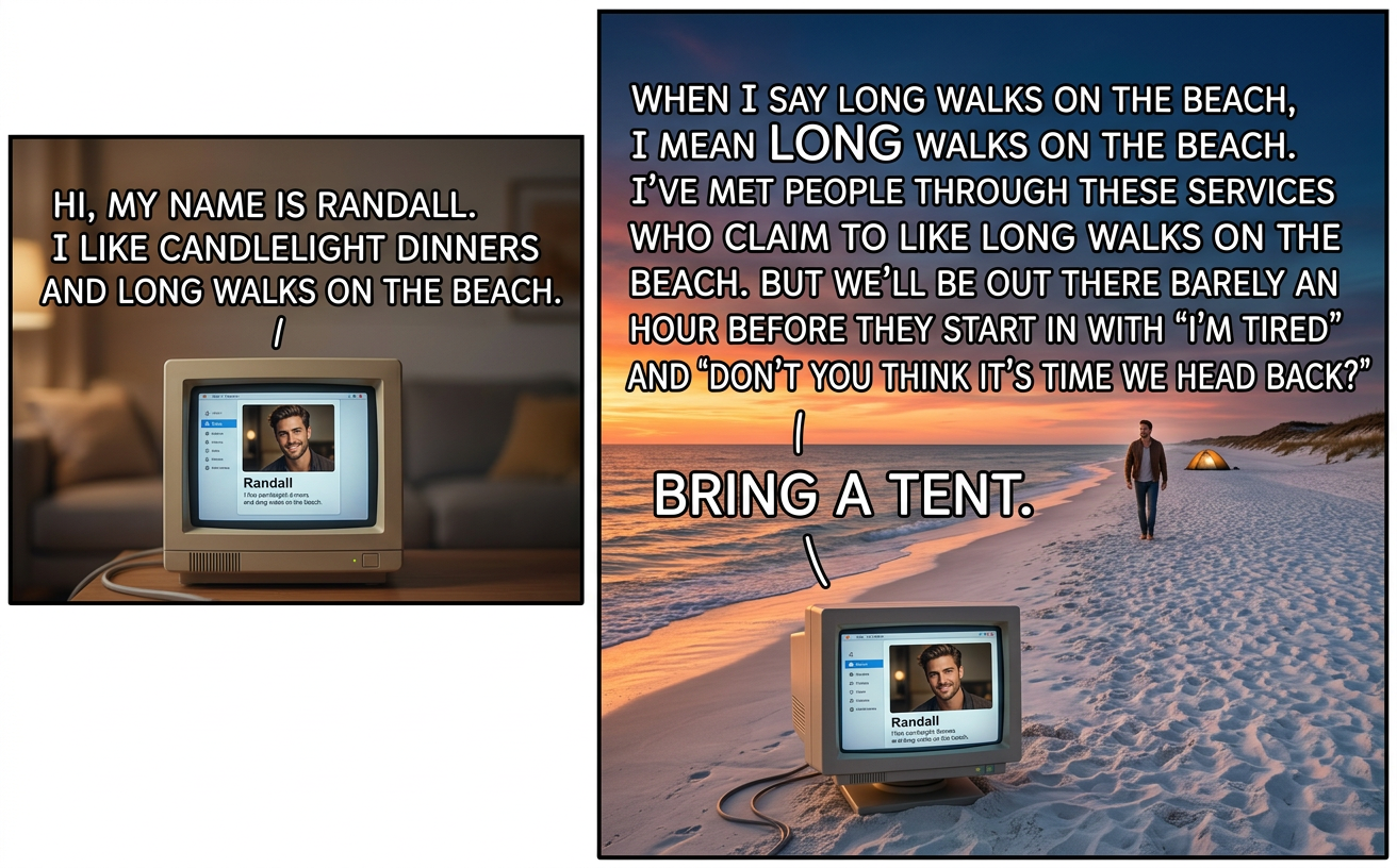 I don't understand why people are so disingenuous!  I just want someone to walk with!