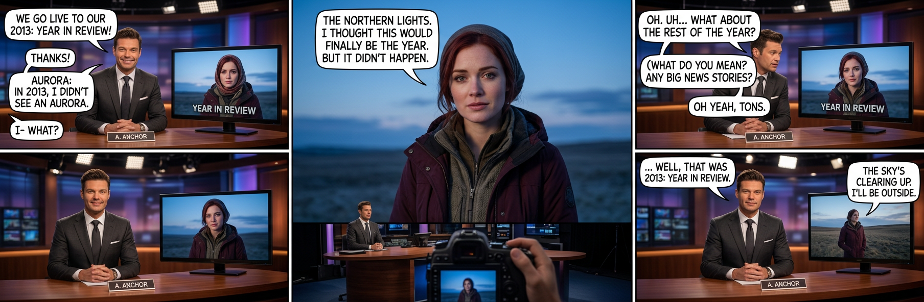 All in all, I give this year a C-. There were no aurora visible from my house and that comet evaporated. They'd better not cancel the 2017 eclipse.