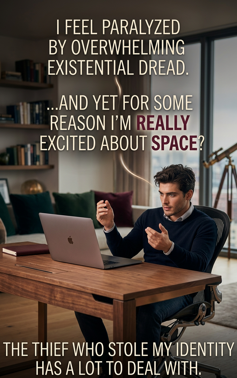 Is he ALSO wondering at what point our thoughts diverged, if they even have yet? 'dude, I think he just took your credit card' AM I THE ORIGINAL? HOW DO I TELL?