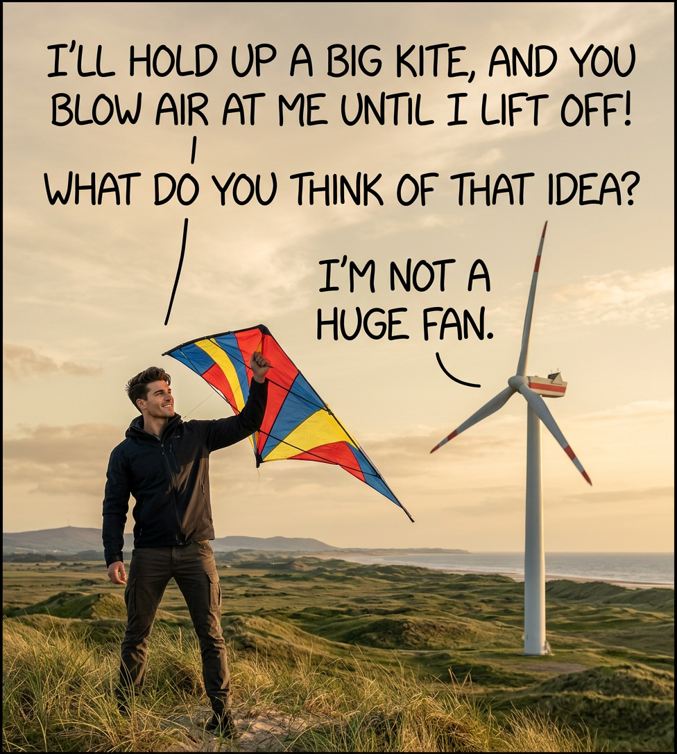 Ok, plan B: Fly a kite into the blades, with a rock in a sling dangling below it, and create the world's largest trebuchet.