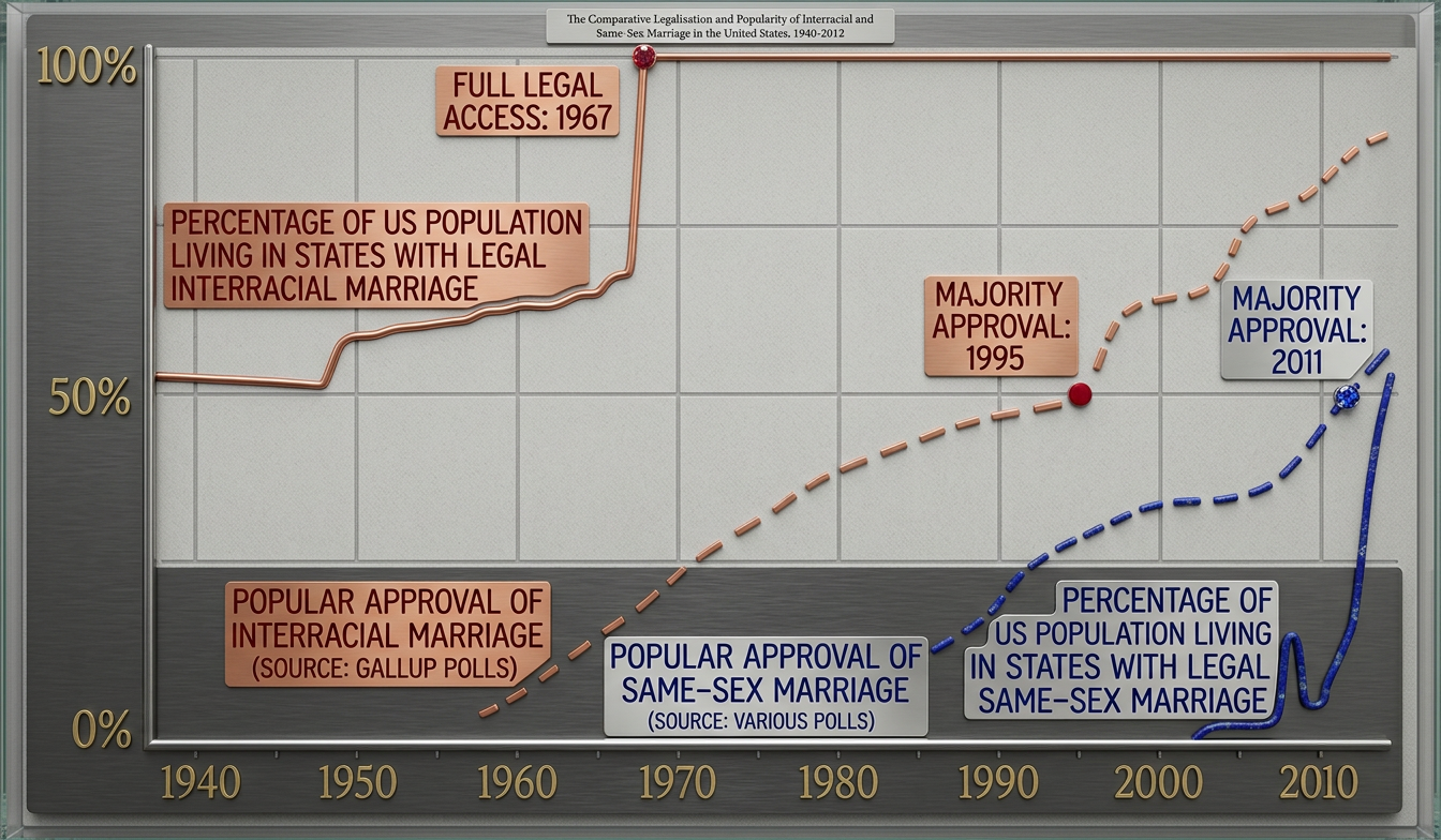 People often say that same-sex marriage now is like interracial marriage in the 60s. But in terms of public opinion, same-sex marriage now is like interracial marriage in the 90s, when it had already been legal nationwide for 30 years.