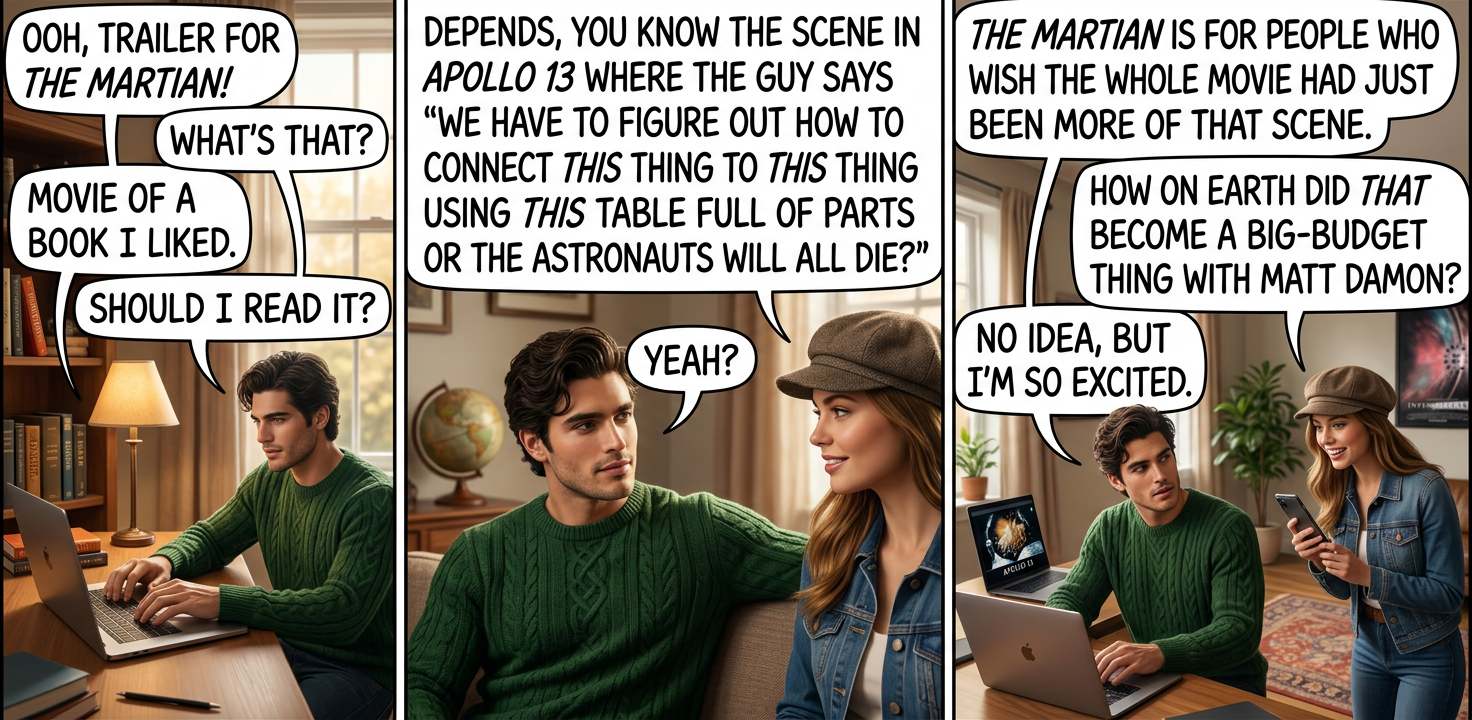 I have never seen a work of fiction so perfectly capture the out-of-nowhere shock of discovering that you've just bricked something important because you didn't pay enough attention to a loose wire.