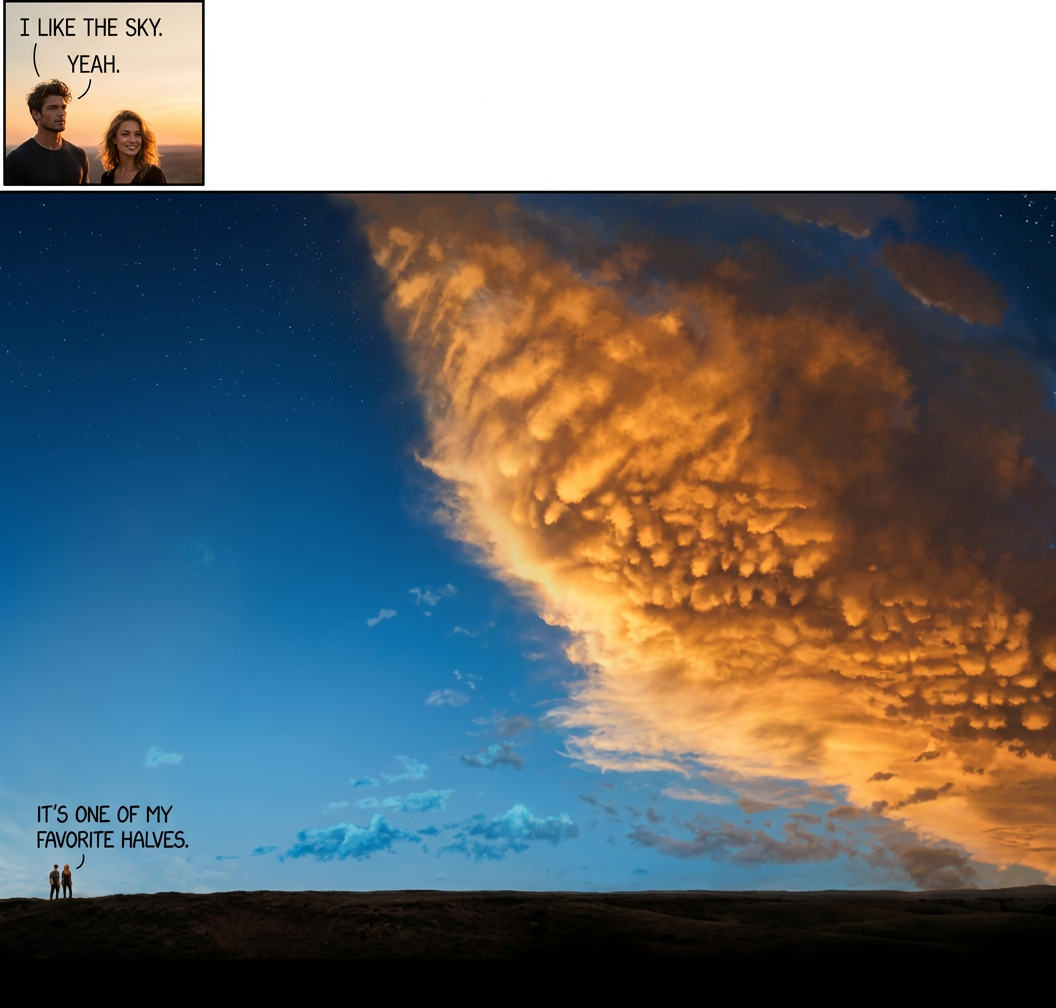 The other half has some cool shipwrecks, rocks, and snakes, but if you move those out of the way, it also has more sky.