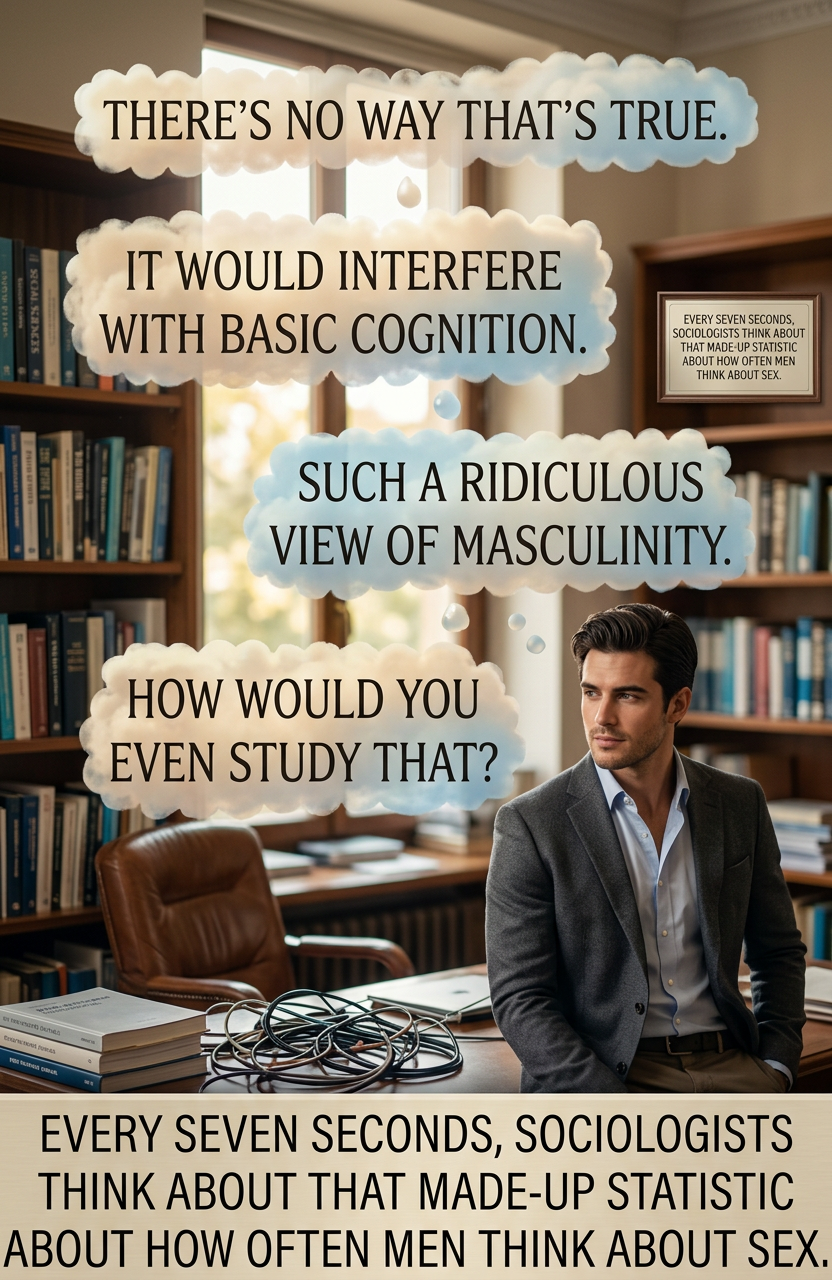 Every few months, I think about sex every seven seconds and how weird and implausible it would be.