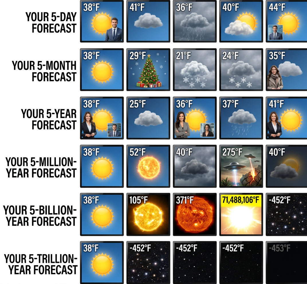 You know what they say--if you don't like the weather here in the Solar System, just wait five billion years.