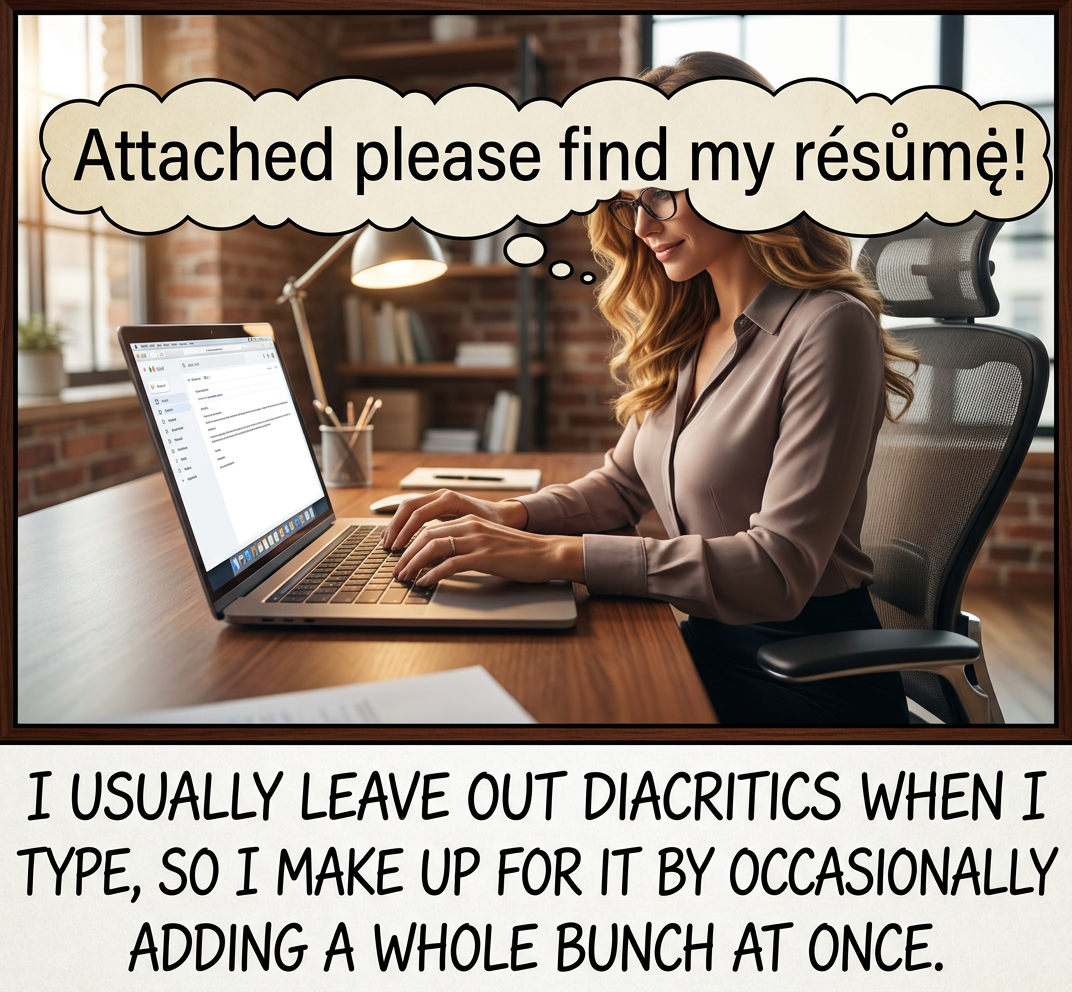 Using diacritics correctly is not my forté.