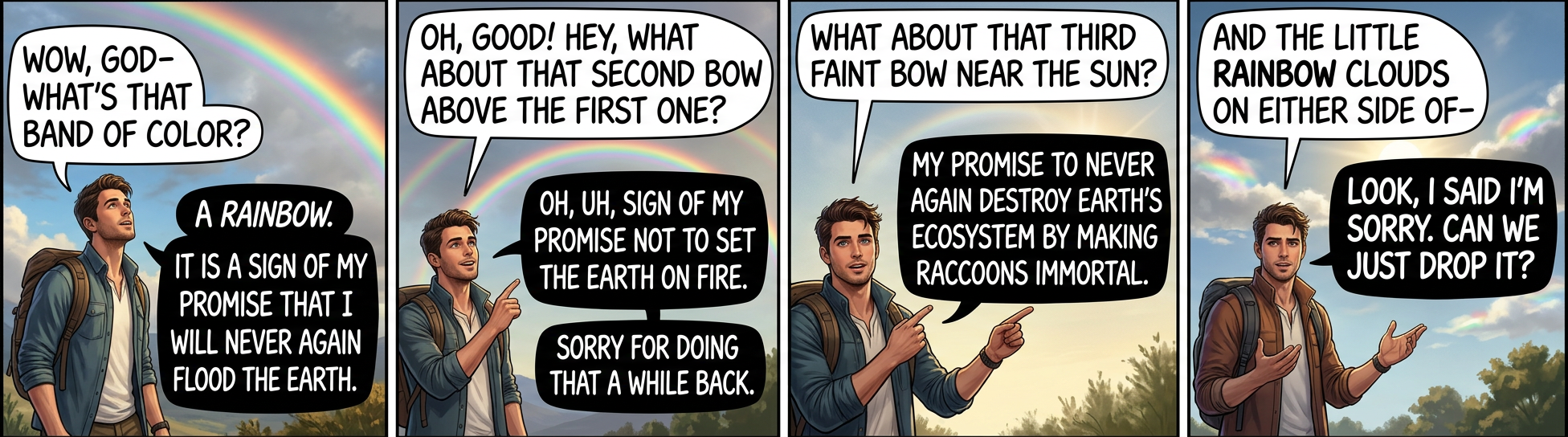 Listen, in a few thousand years you'll invent a game called 'SimCity' which has a 'disaster' button, and then you'll understand.