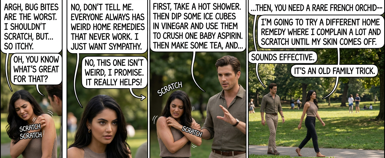 In my experience, mosquitos and poison ivy are bad, but the very worst itch comes from bites from chiggers (Trombicula alfreddugesi). They're found across the American south and great plains, so the best home remedy is to move to Iceland.