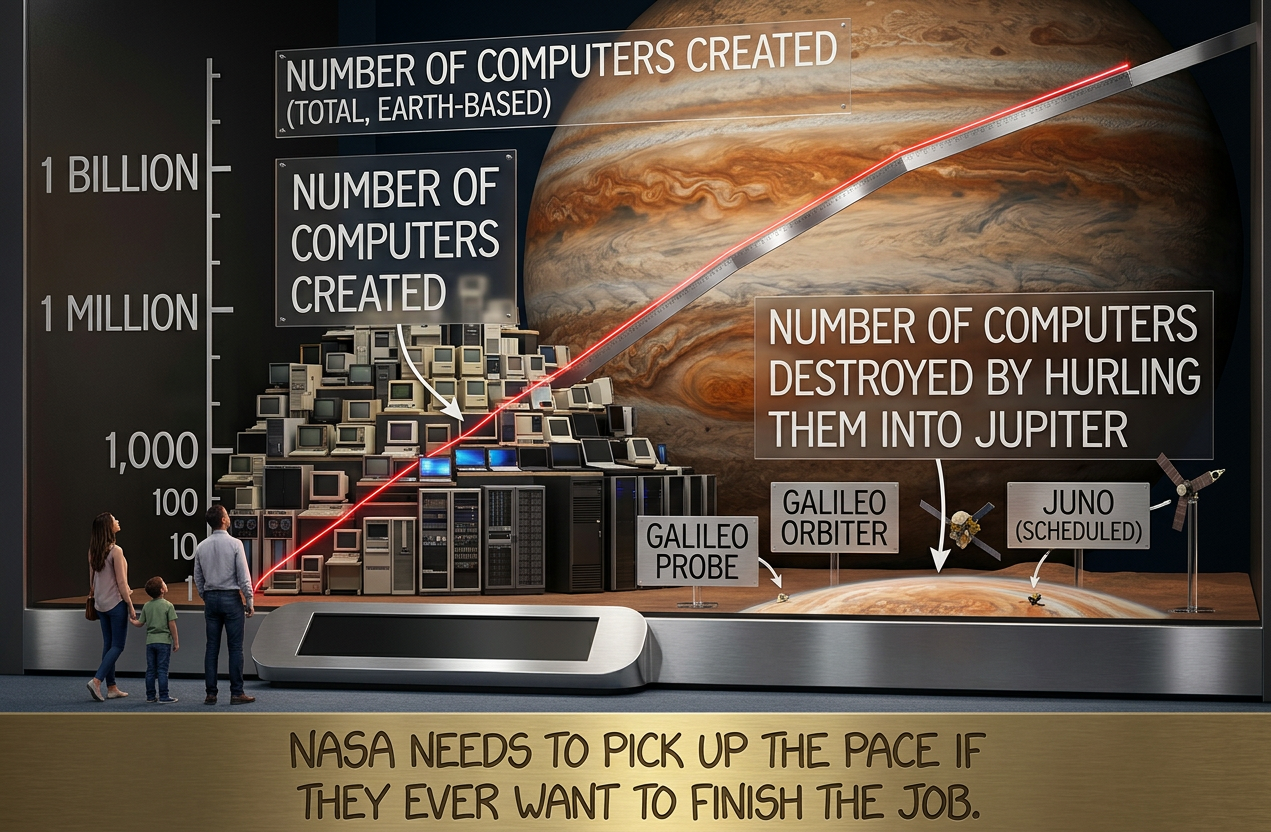 They try to pad their numbers in the annual reports by counting Galileo's redundant systems as multiple computers, but they're falling behind badly either way.