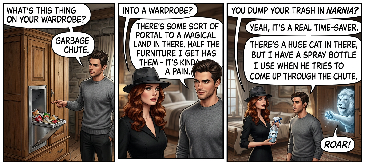 Plus, time's all weird in there, so most of it probably broke down and decomposed hundreds of years ago. Which reminds me, I've been meaning to get in touch with Yucca Mountain to see if they're interested in a partnership.