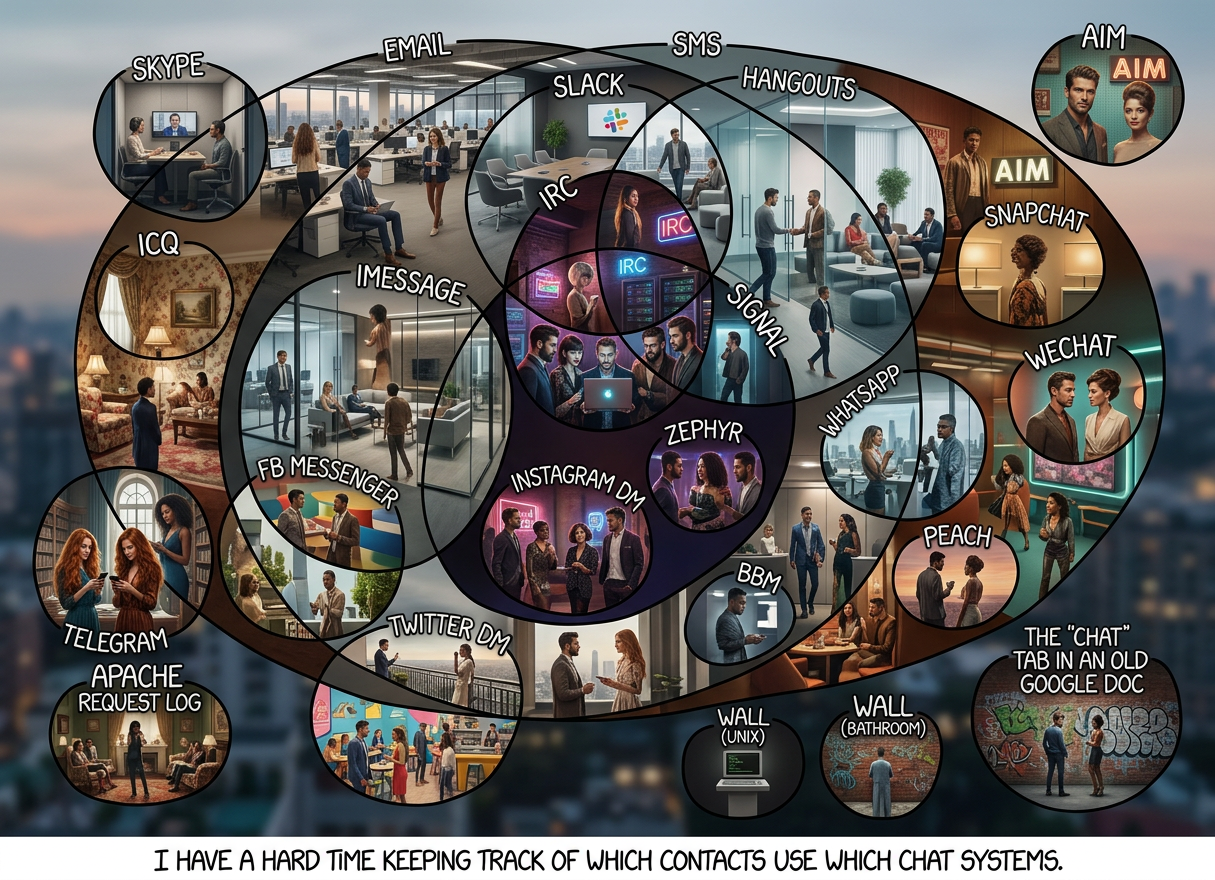 I'm one of the few Instagram users who connects solely through the Unix 'talk' gateway.