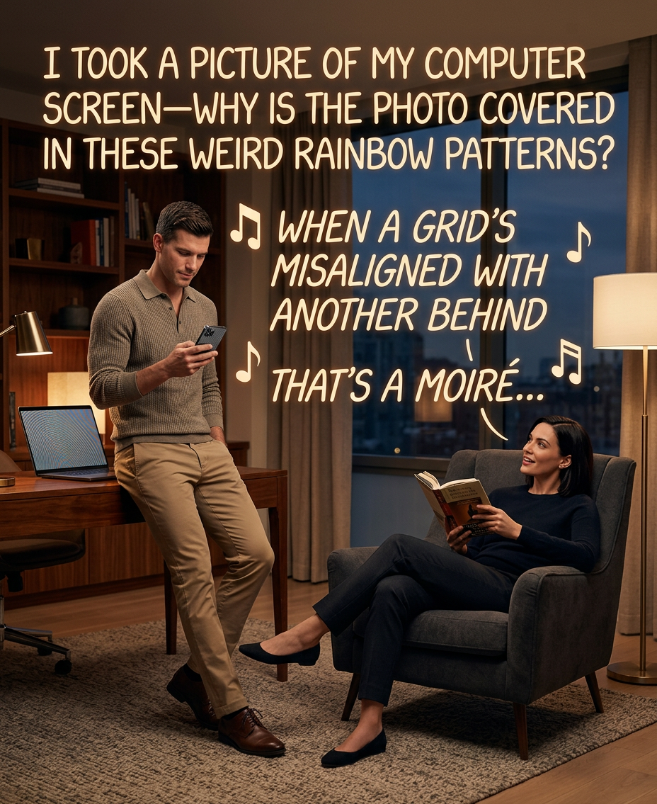 ♫ When the spacing is tight / And the difference is slight / That's a moiré ♫