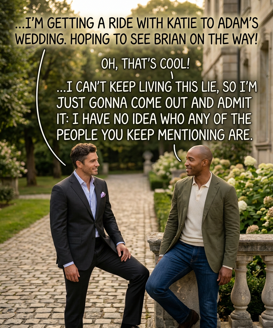 Gonna feel even dumber when I realize that all this time he's been talking into a bluetooth thingy and we're not actually friends.