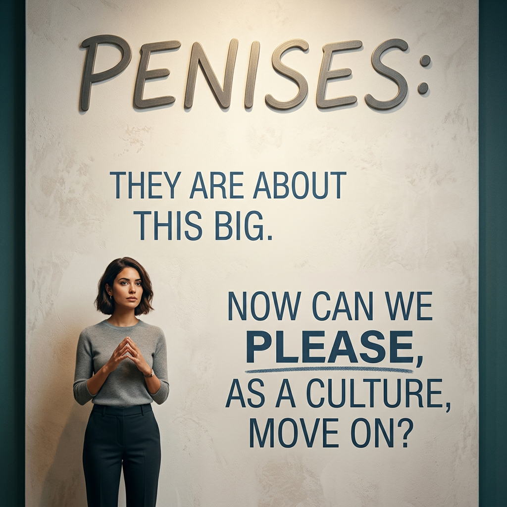 The penis varies in size when flaccid and is pretty consistently about yea big when erect.  Anyway, back to the sitcom one-liners and the constant flow of spam.