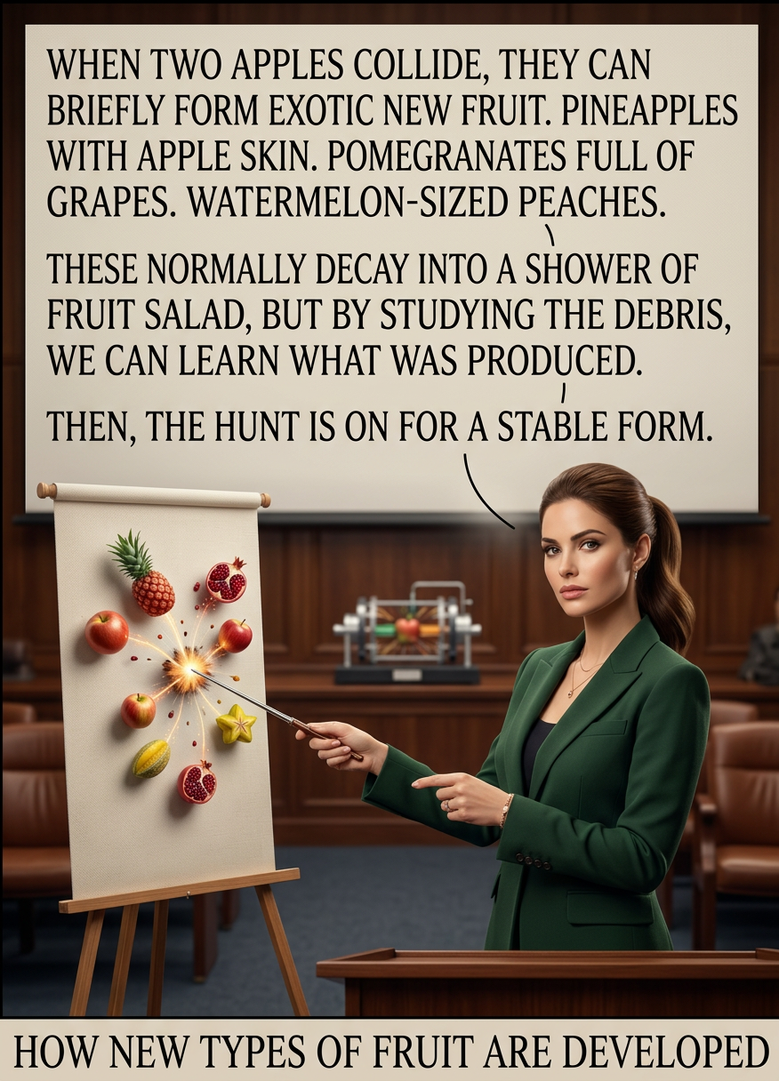 The most delicious exotic fruit discovered this way is the strawberry banana. Sadly, it's only stable in puree form, so it's currently limited to yogurt and smoothies, but they're building a massive collider in Europe to search for a strawberry banana that can be eaten whole.