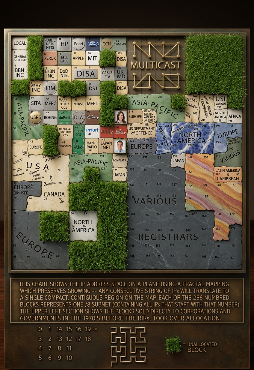 For the IPv6 map just imagine the XP default desktop picture.