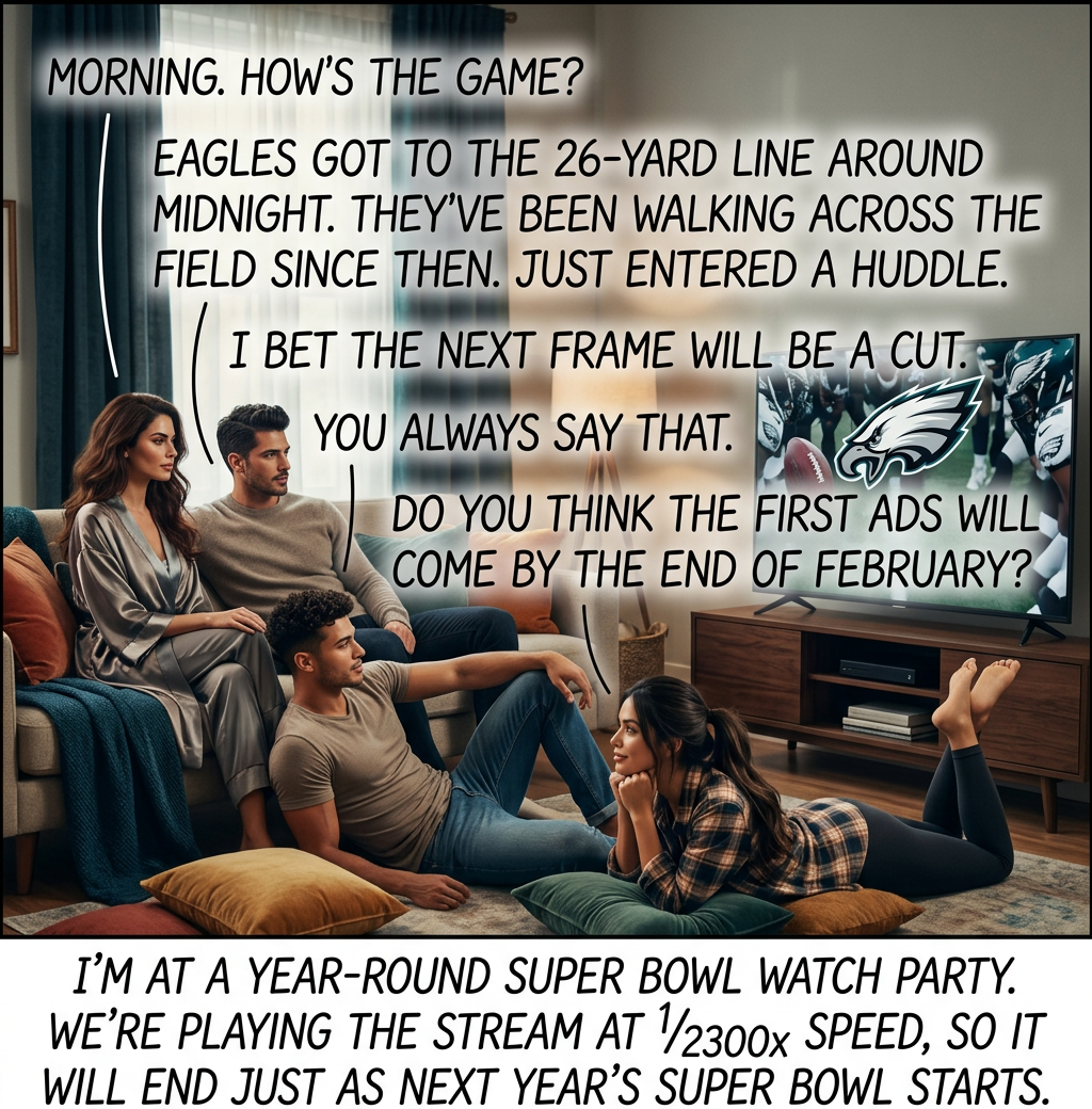 It's going to be weird near the end of May when the screen goes blank for over 18 hours.