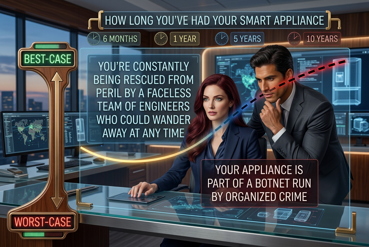 If they're getting valuable enough stuff from you, at least the organized crime folks have an incentive to issue regular updates to keep the appliance working after the manufacturer discontinues support.