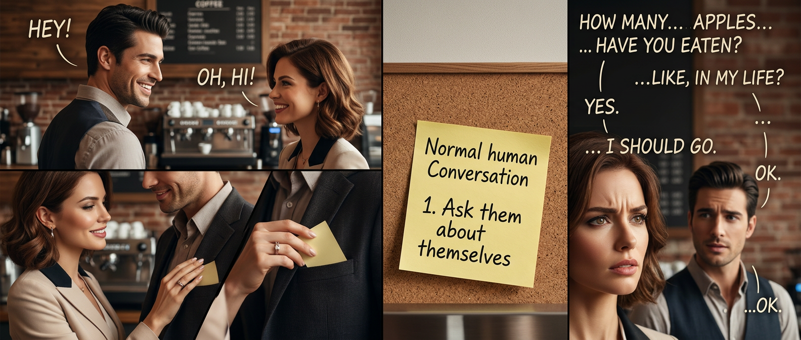 Just tell me everything you're thinking about in order from most important to last, and then we'll be friends and we can eat apples together.