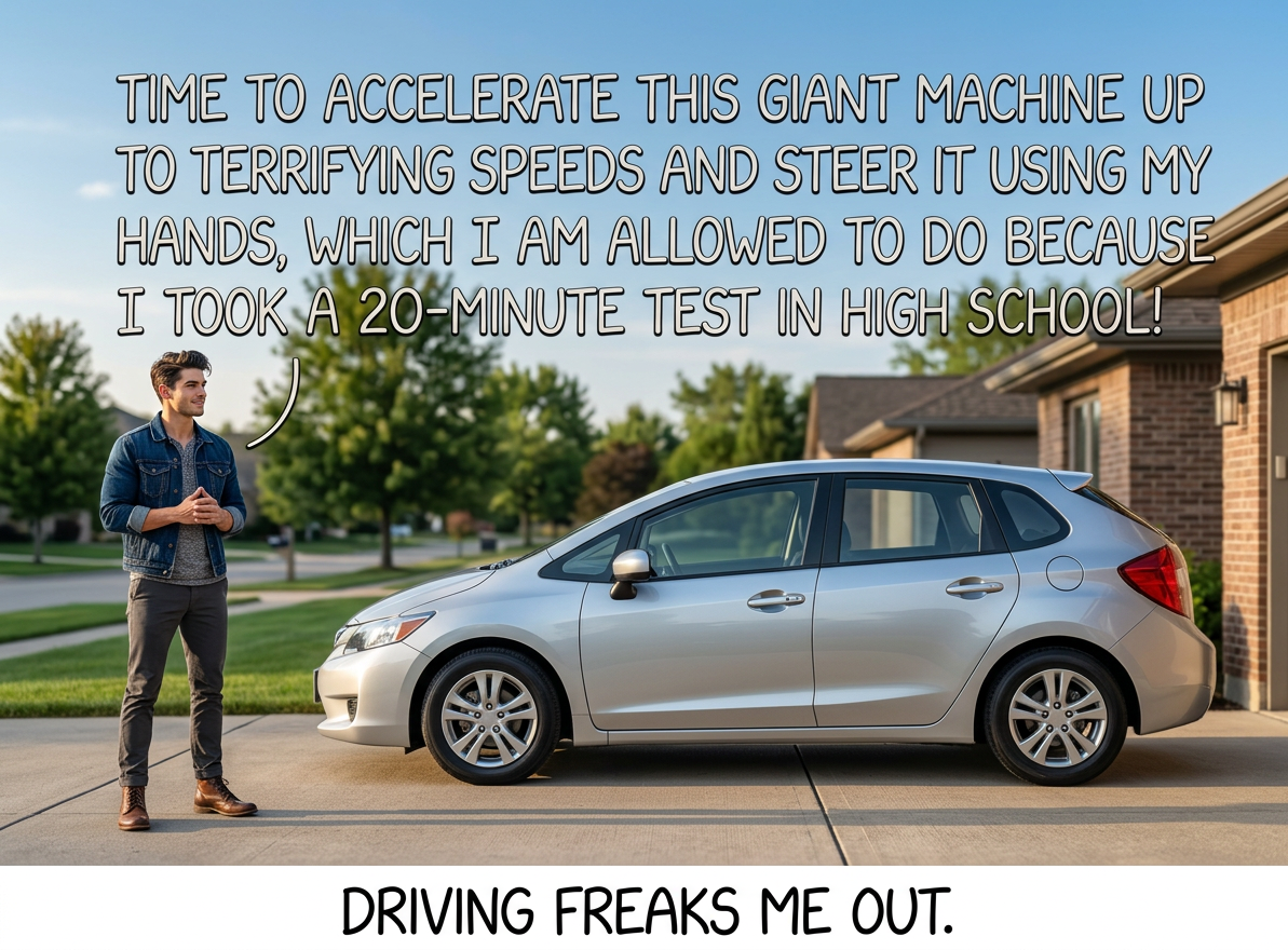 It's probably just me. If driving were as dangerous as it seems, hundreds of people would be dying every day!