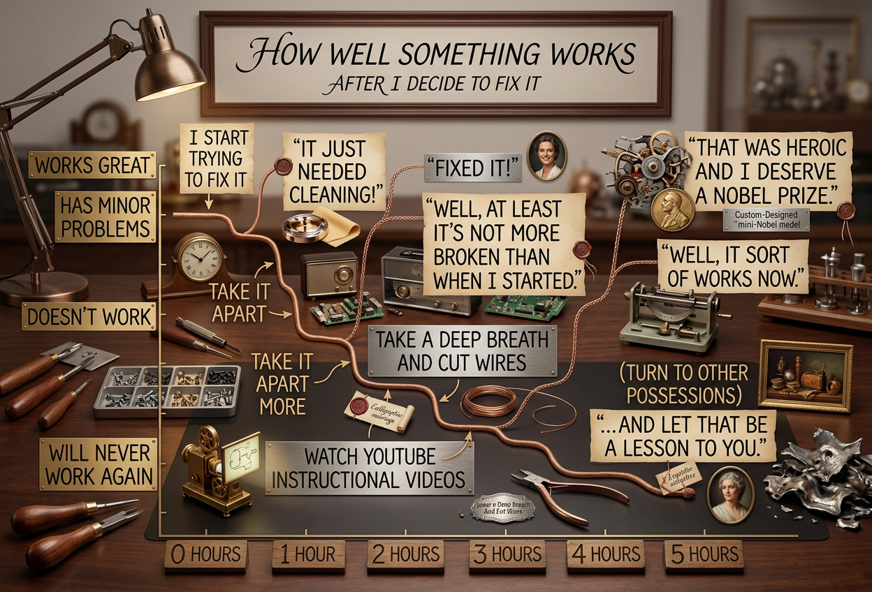 I was just disassembling it over the course of five hours so it would fit in the trash more efficiently.