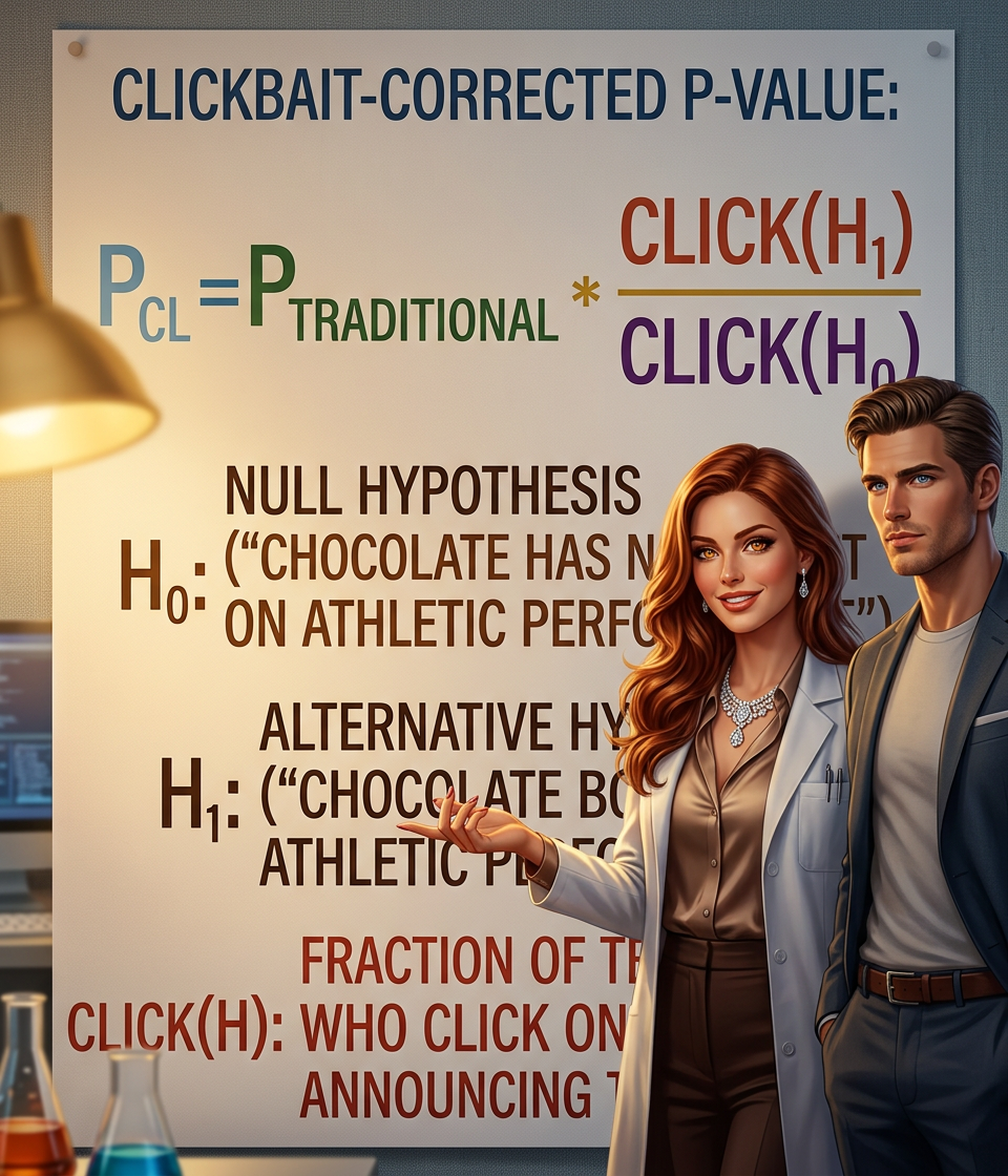 When comparing hypotheses with Bayesian methods, the similar 'clickbayes factor' can account for some harder-to-quantify priors.