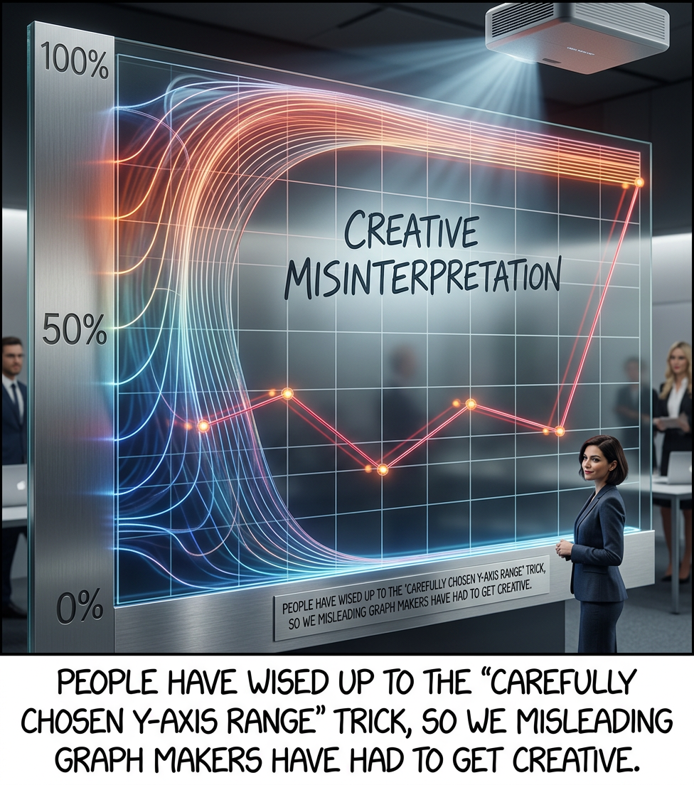 We've also developed the semi-semi-log scale, where the Y-axis for the left half of the graph is a log scale but on the right half it isn't.