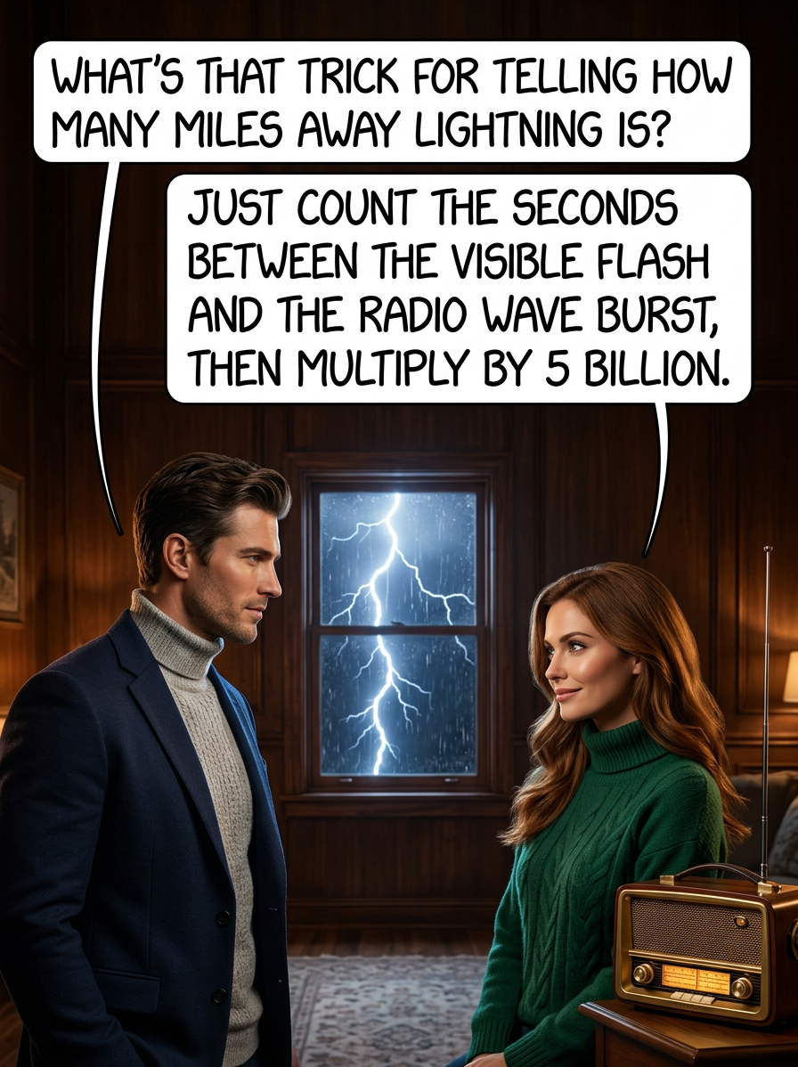 The index of radio refraction does have a lot of variation, which might throw off your calculations, so you can also look at the difference in brightness between the visible flash and more-attenuated UV and x-rays.