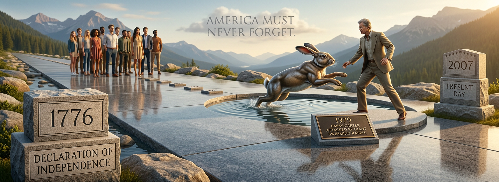 The younger folk in the audience think this is a joke.