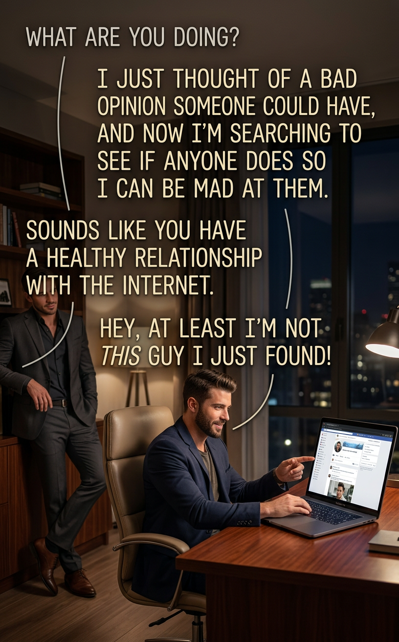 I thought of another bad opinion! I couldn't find anyone who expressed it specifically, but still, the fact that I can so easily imagine it is infuriating! I'm gonna tell everyone about it!