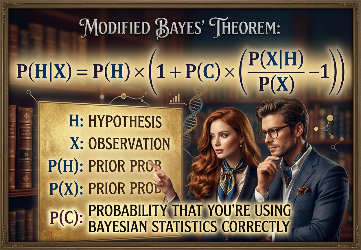 Don't forget to add another term for "probability that the Modified Bayes' Theorem is correct."