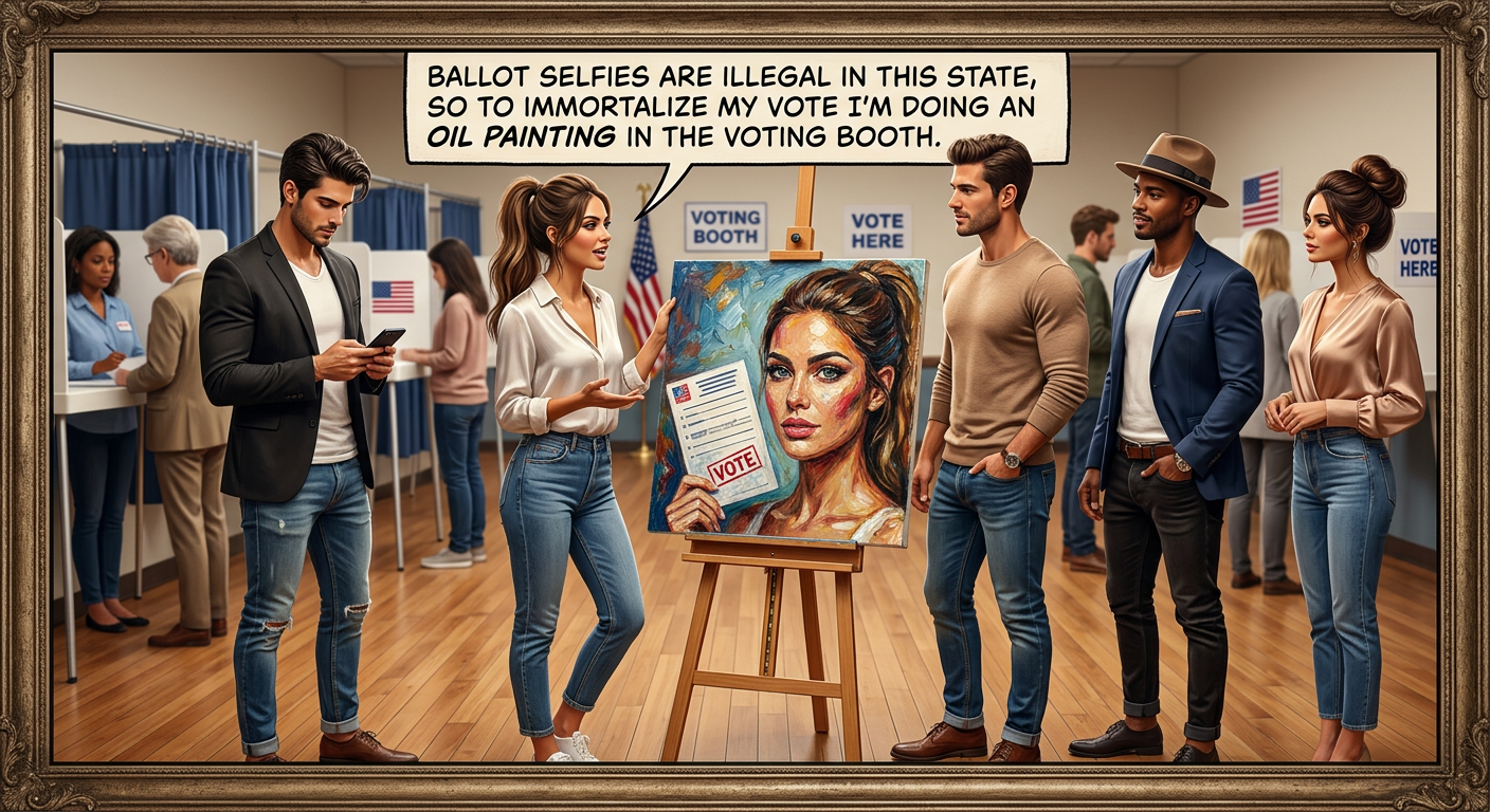 There were actually some good reasons for those laws, but IMO they now do more harm than good. Which raises a question: If there's a ballot measure to strike them down, how can I resist the urge to take a picture of my "yes" vote?
