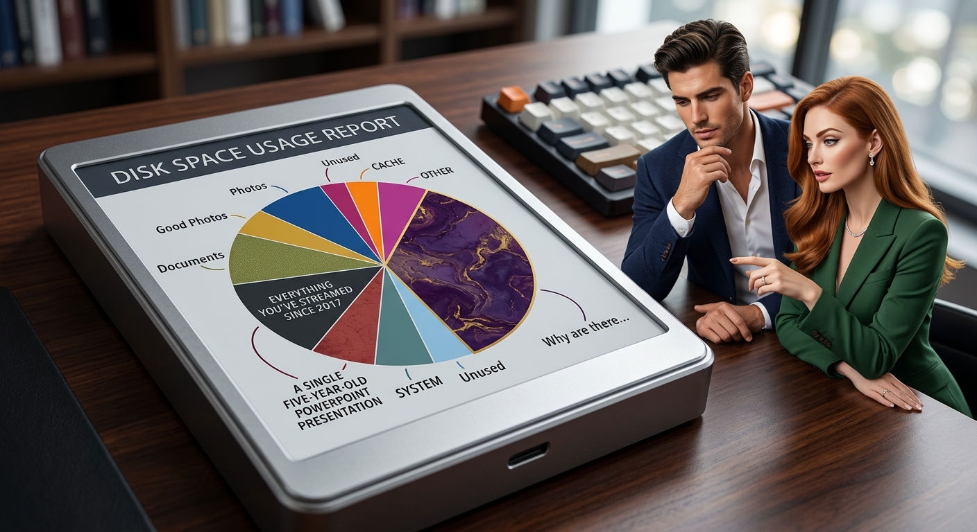 Menu -> Manage -> [Optimize space usage, Encrypt disk usage report, Convert photos to text-only, Delete temporary files, Delete permanent files, Delete all files currently in use, Optimize menu options, Download cloud, Optimize cloud , Upload unused space to cloud]