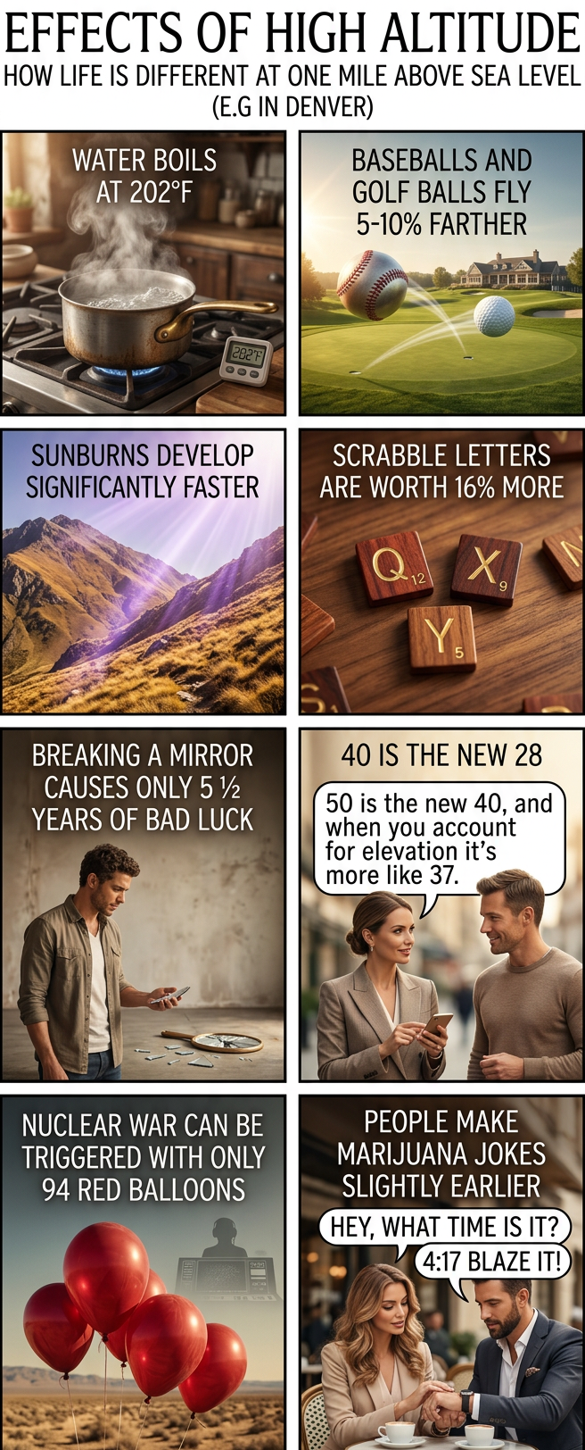 If she'd lived in Flagstaff (elevation 6,903 feet), Cruella de Vil would only have needed 89 dalmatians for her coat.