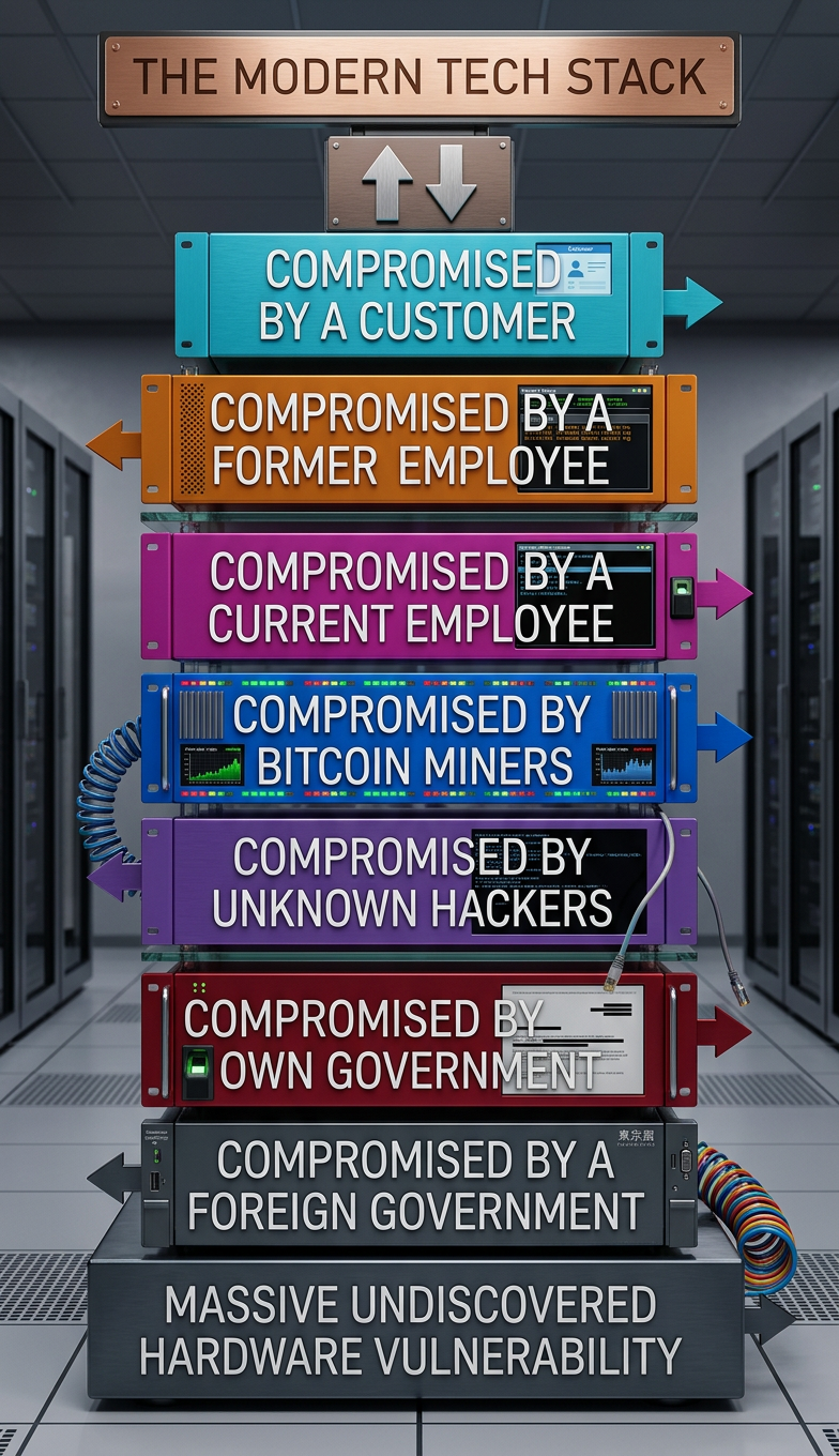 Gotta feel kind of bad for nation-state hackers who spend years implanting and cultivating some hardware exploit, only to discover the entire target database is already exposed to anyone with a web browser.