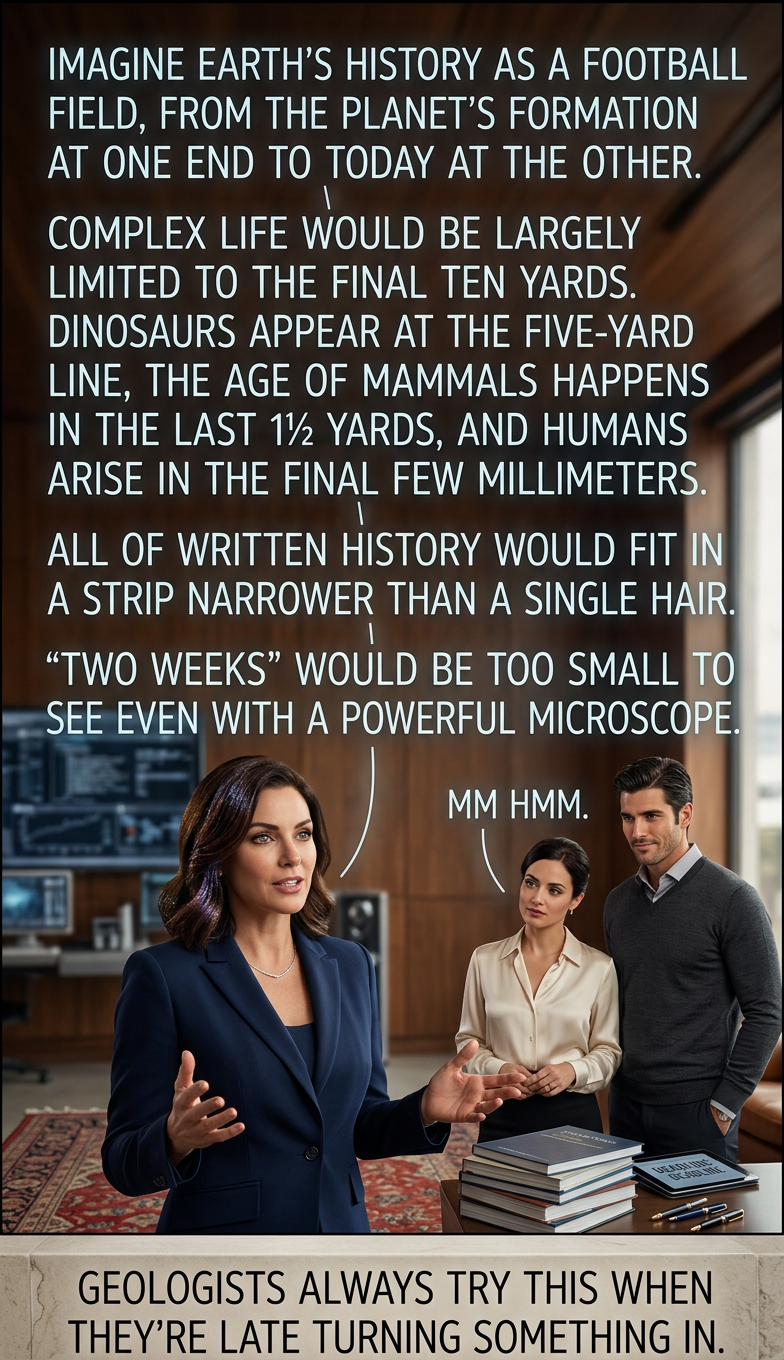 Ok, well, we'll be sure to pay you sometime soon, geologically speaking.