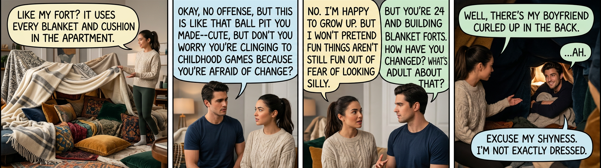 Also, we have a fort out in the woods where we stashed that hooker's body.