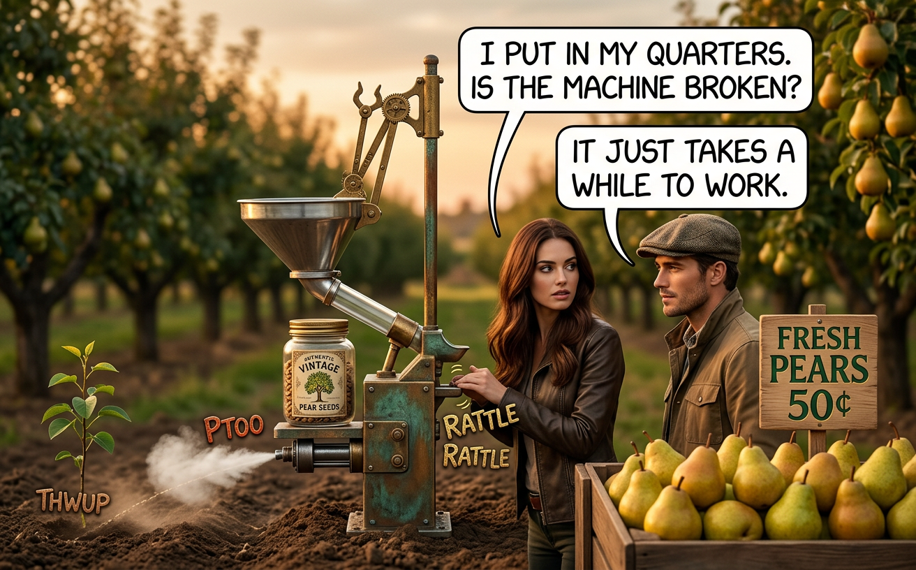 I want to sell apples but I'm still working on getting the machine to do the cutting and grafting.