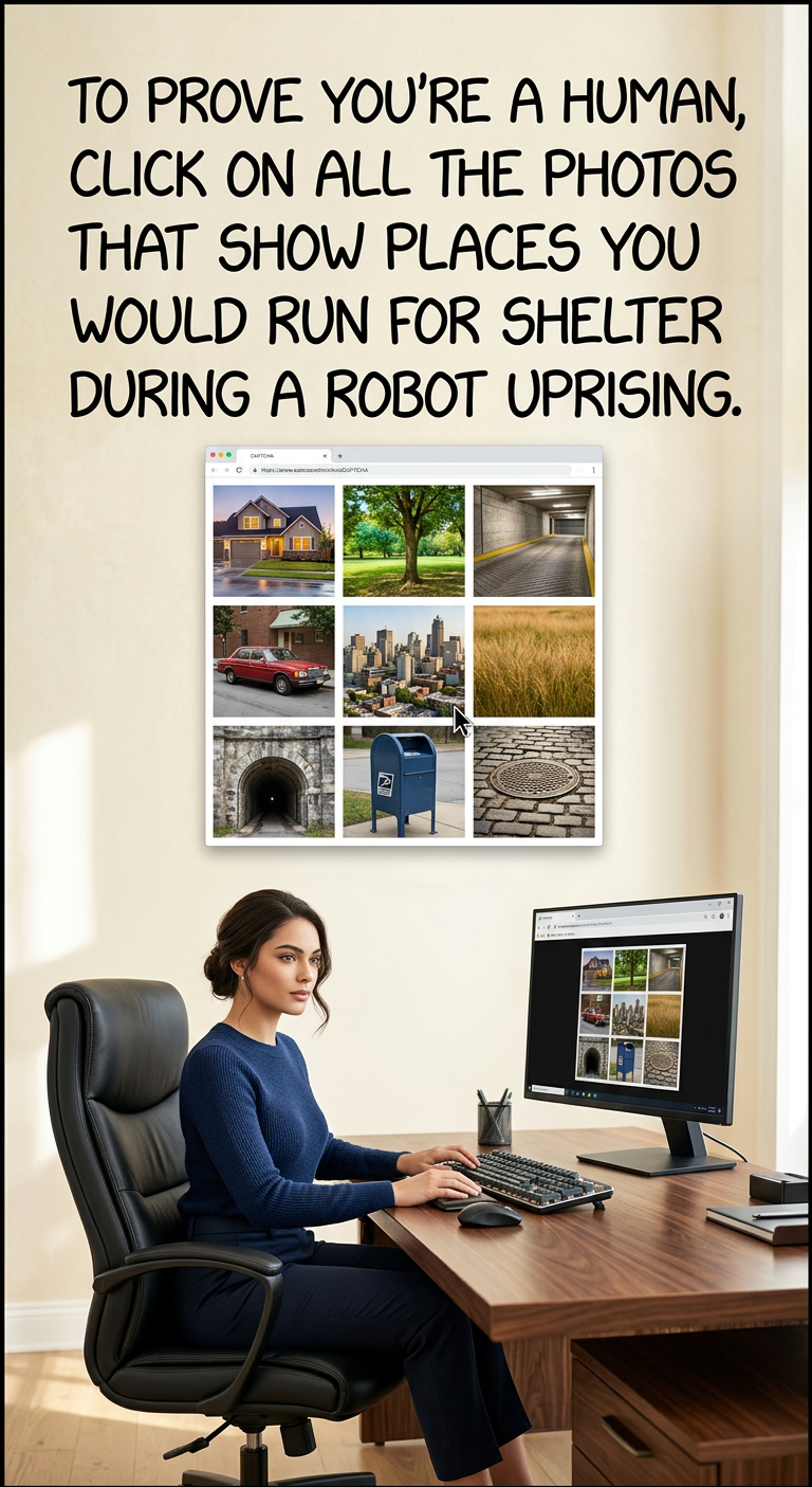 More likely: Click on all the pictures of people who appear disloyal to [name of company or government]