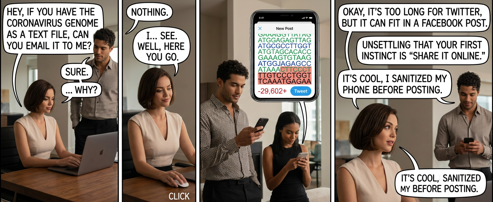 [moments later, checking phone] Okay, I agree my posting it was weird, but it's somehow even more unnerving that you immediately liked the post.