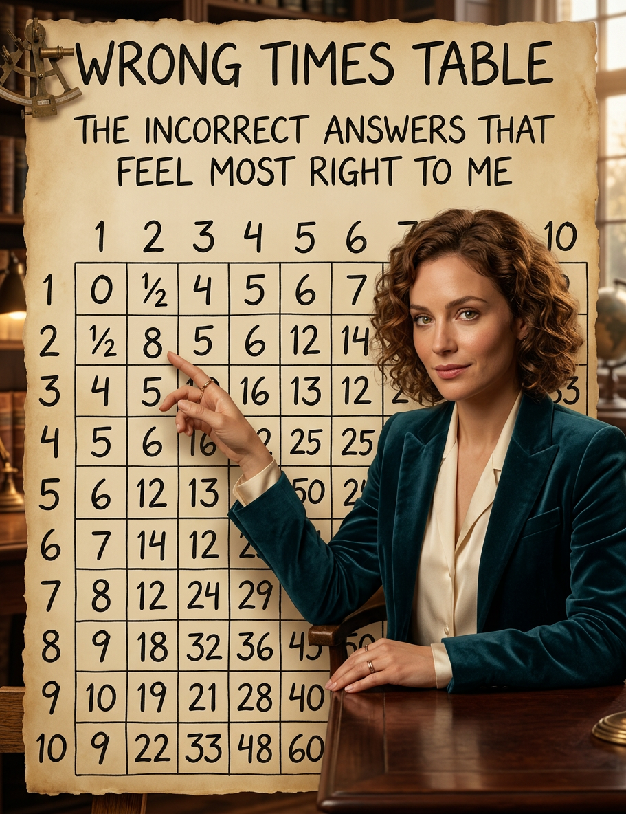 Deep in some corner of my heart, I suspect that real times tables are wrong about 6x7=42 and 8x7=56.