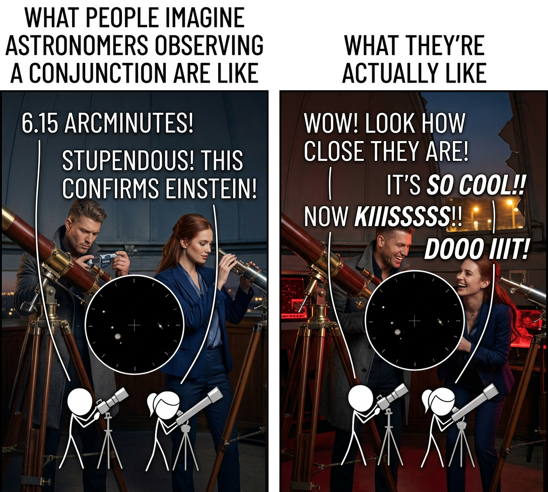 The IAU is sad to announce that at 00:39 UTC on December 22nd, Jupiter and Saturn did unfortunately come into contact, and appear to have blooped together.