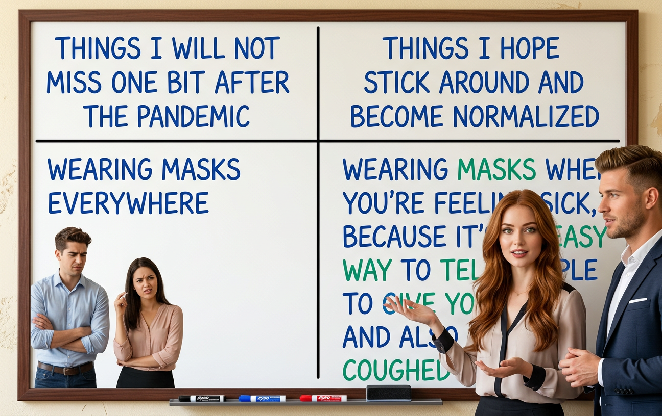 I'm looking forward to having to worry a lot less about covid, but wouldn't mind if we worried a little more about giving each other colds. Colds are bad!