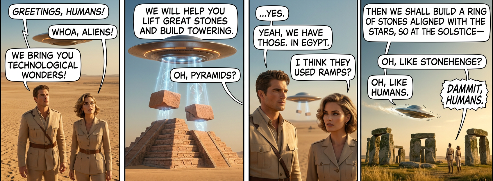 Stay right there, we'll be back in a minute. We've just gotta brainstorm some new wonders. Have you all figured out gears yet? Yes? Crap.