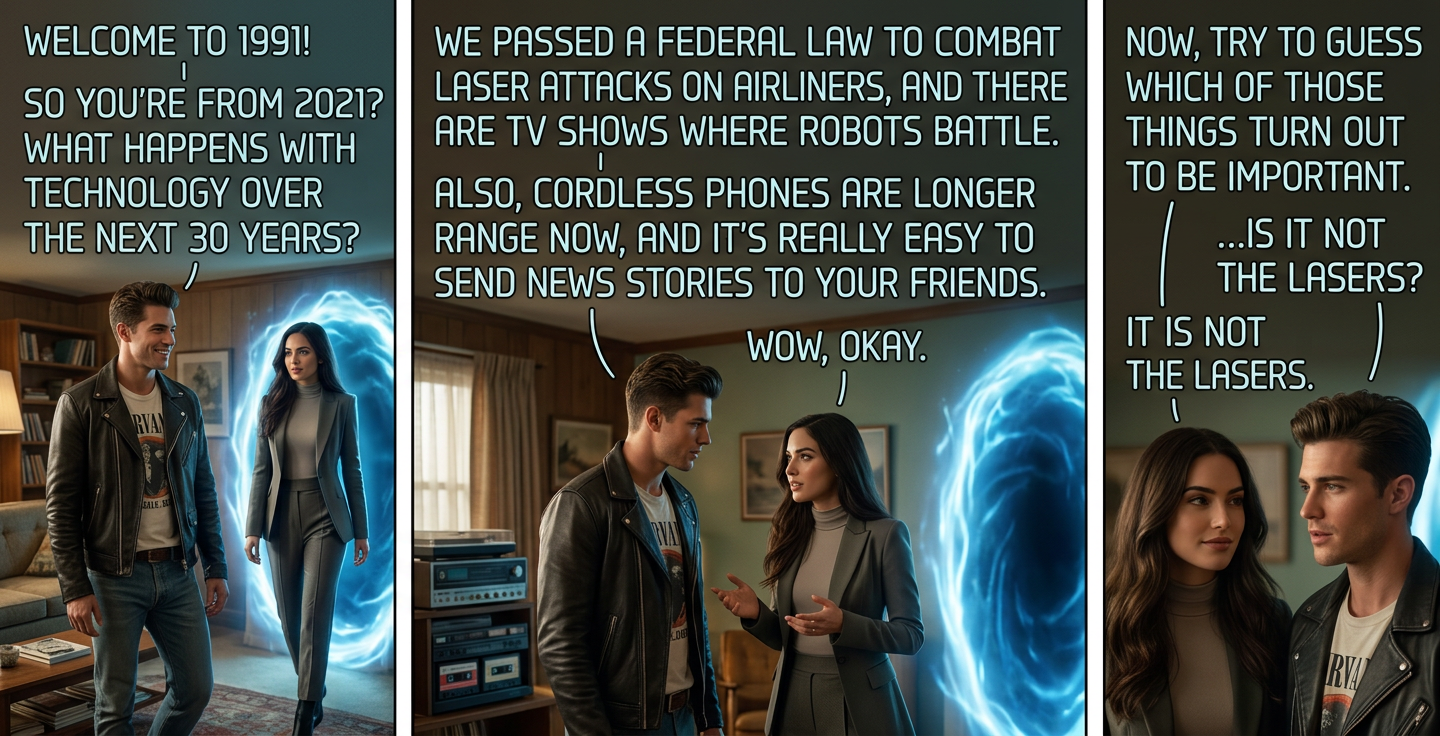 "Oh, and our computers all have cameras now, which is nice during the pandemic lockdowns." "The WHAT."